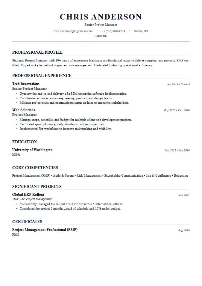 Executive Gray Resume Template