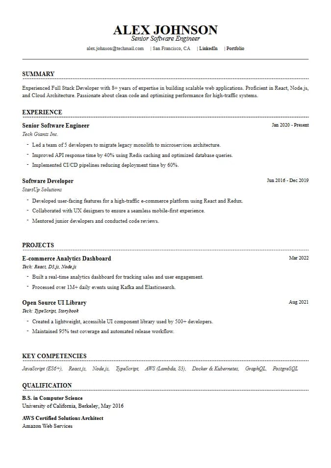 IBM Classic resume template