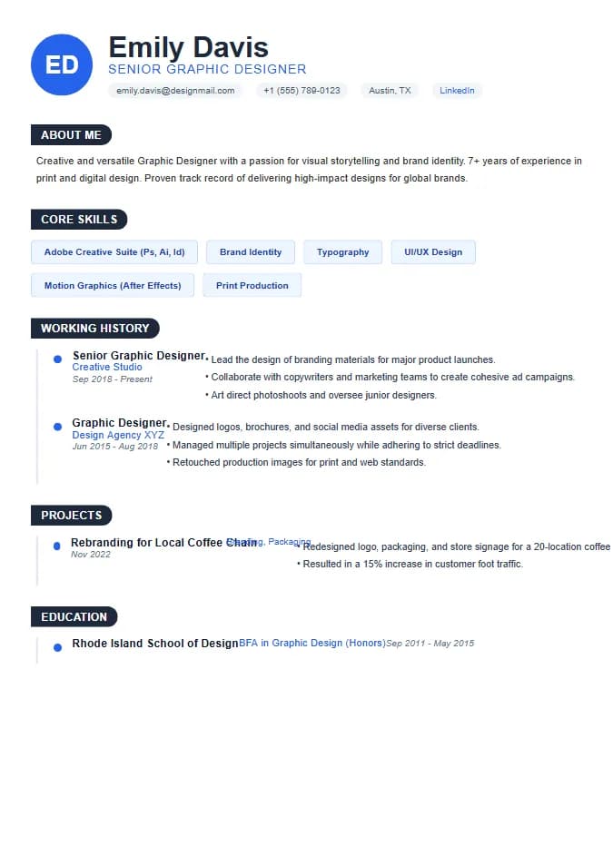 Infographic Lite Resume Template