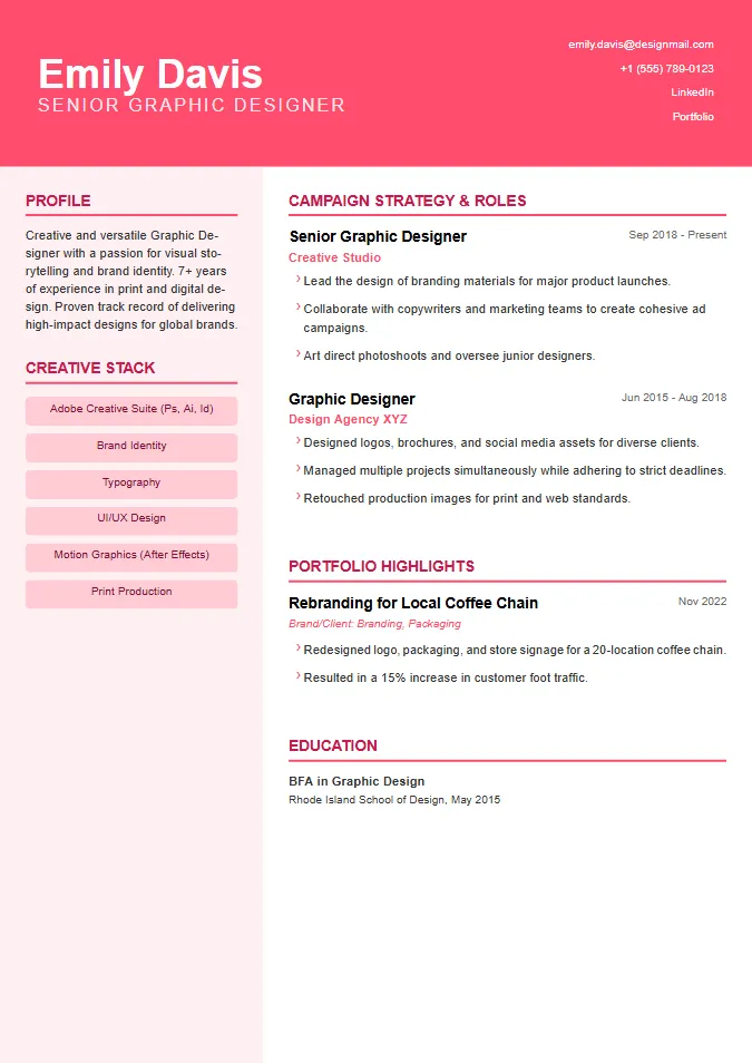 Marketing / Creative Resume Template