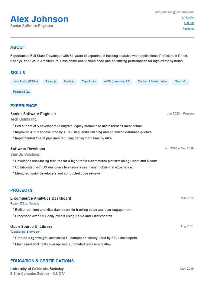 Meta Social Resume Template