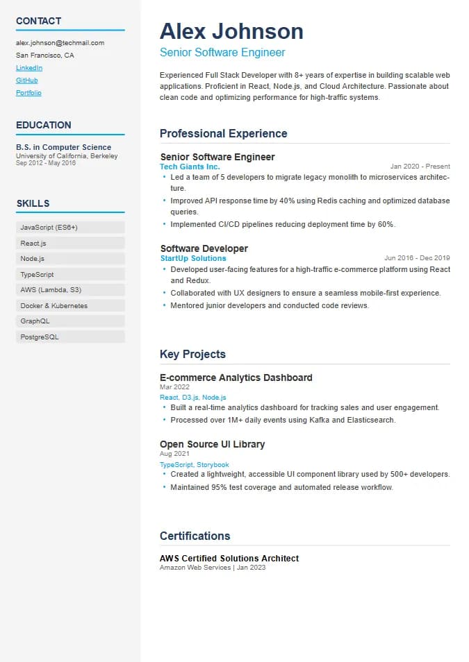 Microsoft Corp resume template