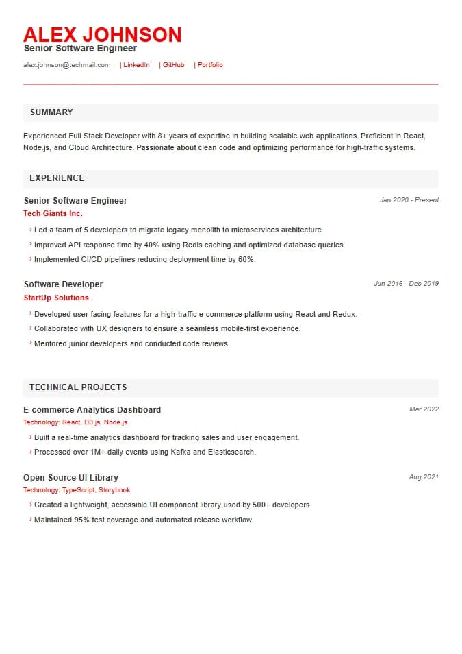 Oracle DB Resume Template