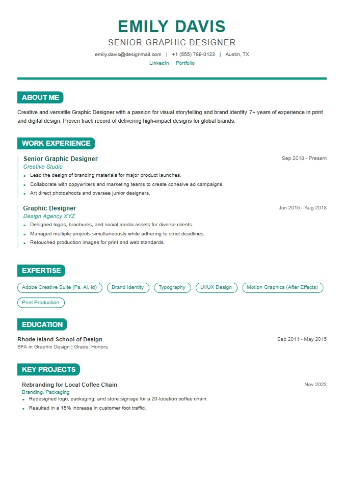 Creative resume layout preview